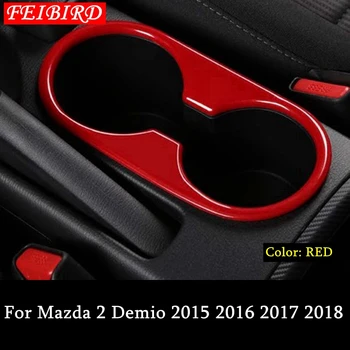 

For Mazda CX-3 CX3 2015 2016 2017 2018 Auto Accessory Front Seat Middle Water Cup Holder Frame Cover Trim Kit ABS Matte RED