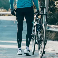 SANTIC мужские флисовые штаны с подкладкой для велоспорта Интимная 4D подушка для длинных поездок на велосипеде Светоотражающая Mtb велосипедная нижняя одежда