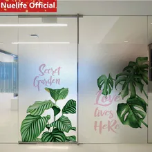 50x200 см тропические растения лист узоры матовое электростатическое стекло пленка Ванная Кухня Офис балкон двери окна стекло пленка N3
