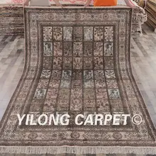 YILONG 6'x9' Кашмир Кум шелк Vantage ковер изысканный Сад Традиционный персидский шелковый ковер(ZW030M6x9