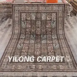 Yilong 6'x9 Кашмир Кум шелковый ковер Vantage изысканный сад традиционной персидской шелковый ковер (ZW030M6x9)