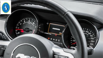 

Yimaautotrims Dashboard Instrument Display Screen Ring Cover Trim 2 Pcs Carbon Fiber Style ABS For Ford Mustang 2015 2016 2017