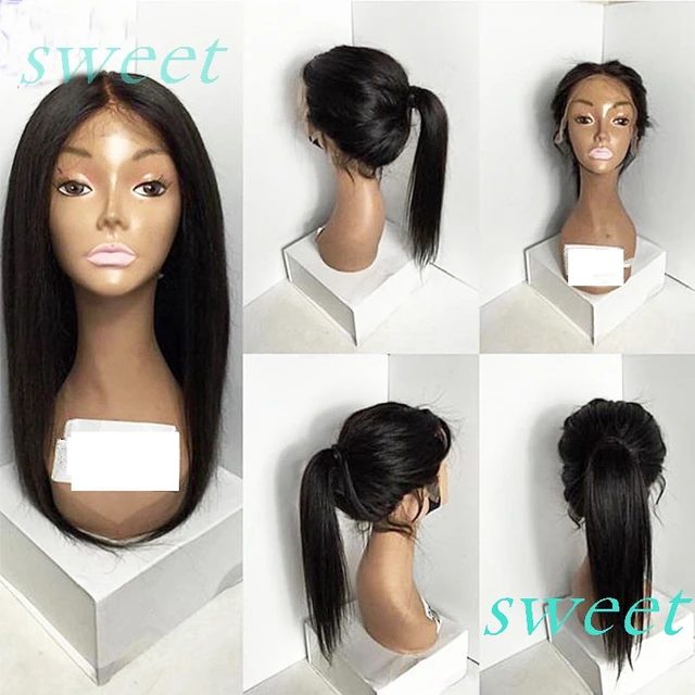 lace front synthetic wigs Full Lace Wig with baby hair Natural ...