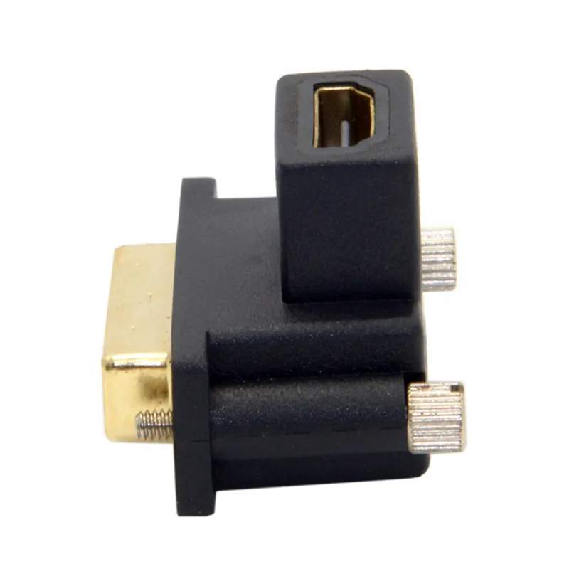 Поворотный адаптер 90 градусов вверх под углом DVI папа HDMI мама для компьютера HDTV и