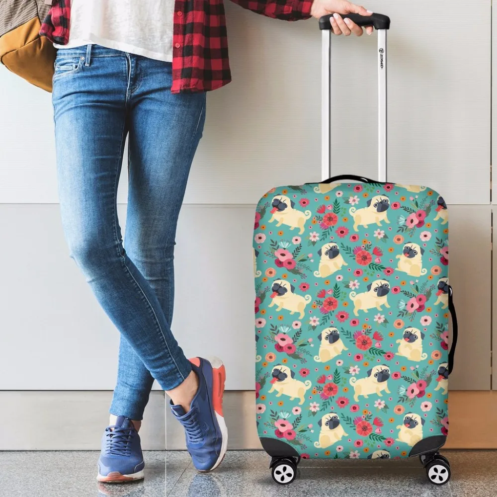 THIKIN чехол для багажа аксессуары для путешествий защитные чемоданы чехол милый мопс печатных сумка для хранения 18-30 дюймов Чехол