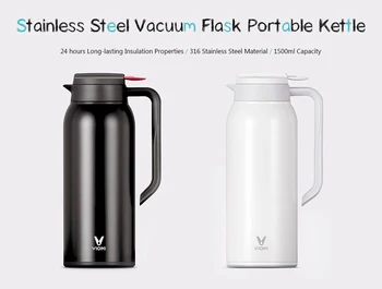 

Mijia VIOMI Stainless Steel Vacuum Flask Water Bottle Portable 1.5 L Kettle 24 Hours Thermos 1500ml Large Capacity