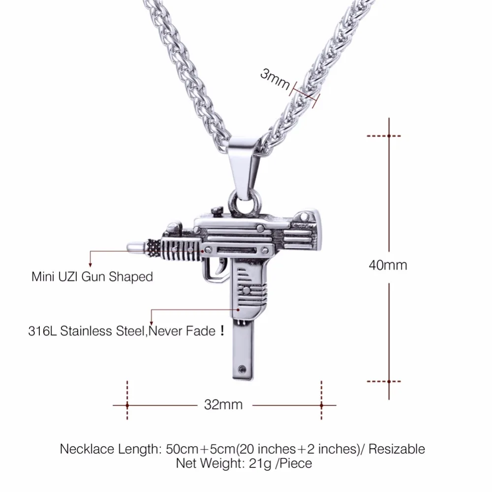 Мужское ожерелье и подвеска в стиле хип хоп|gun necklace|gun jewelrynecklaces & pendants |