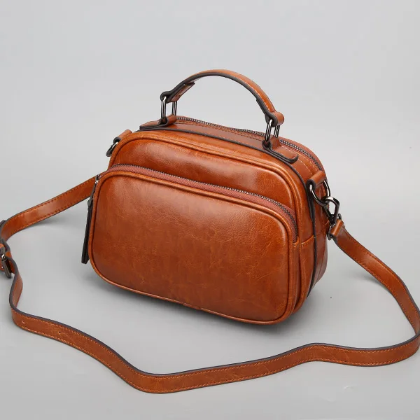 Detachable handle women leather handbags fashion three-dimensional design cross section square casual ladies hand bags