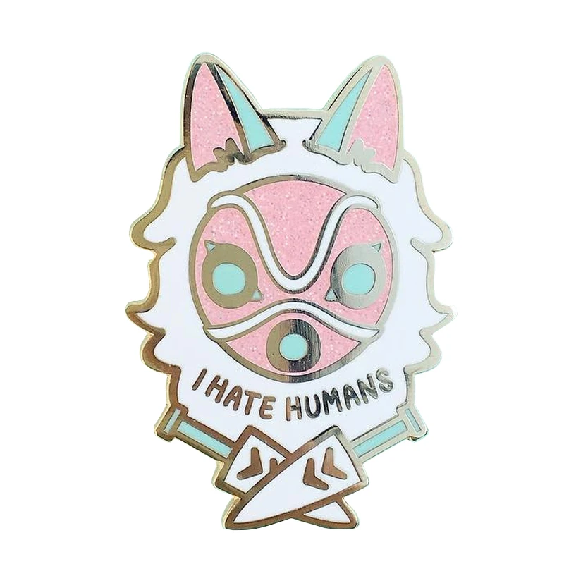 

I Hate Humans Studio Ghibli WOLF Pin