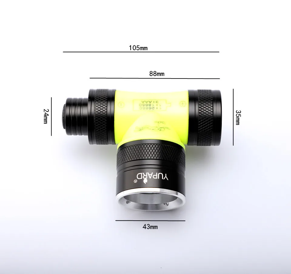 Дайвинг двойной фитиль водонепроницаемый T6 светодиодный L2 УФ светодиодный Фонарь налобный фонарь для подводного плавания с заполняющим светом велосипедная фара фонарь 26650