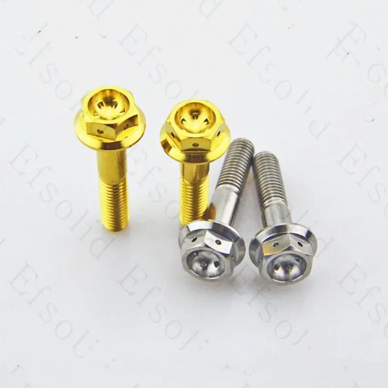 4 шт. Ti Болт M8X30mm/35 мм/40 мм DIY мотоцикл MTB титановые винты полые Фланцевая головка наружный шестигранный Ti винты Ti Застежка
