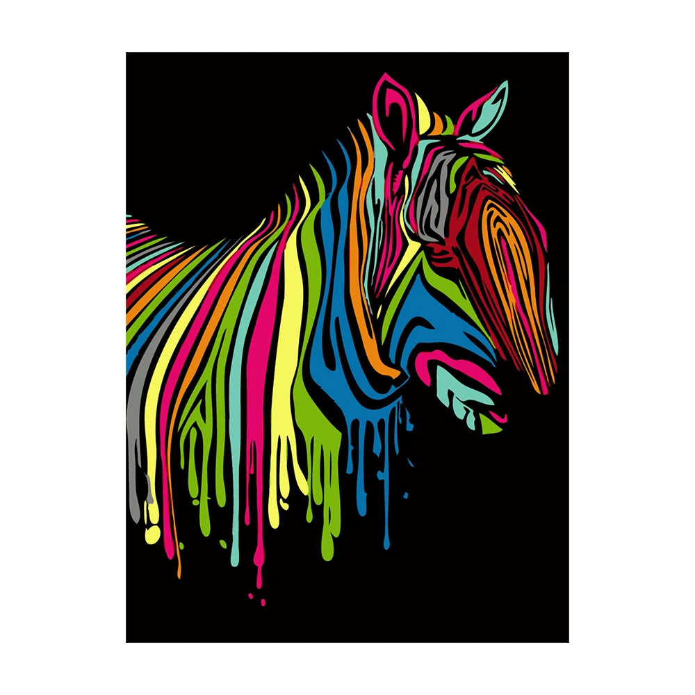 DIY O paint ing по номерам Радуга лошадь цвет набор краски на холсте с деревянной рамкой