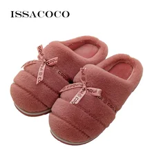 

ISSACOCO Women Winter Warm Slippers Cotton Slippers Women Slippers Lovers Home Furry Slippers Women Shoes For Bedroom Pantuflas