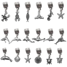 

Skyrim Seabed Animals Collection Charms Beads Dolphin/Whale/Turtle/Sea Horse/Seal/Tuna/Sea urchin 3D Charms fit Bracelet