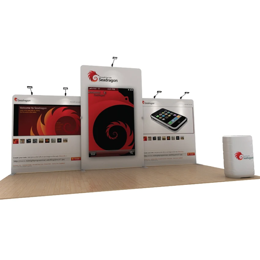 

20FT PORTABLE TENSION FABRIC STRAIGHT POP UP TRADE SHOW DISPLA SYSTEM BANNER Booth #1