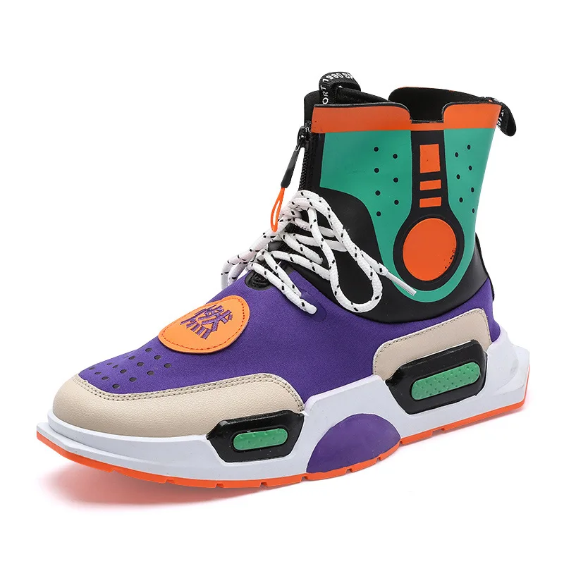 

Large Size 39-44 Men Boots High Top Autumn Casual Shoes Fashion Footwear Male Flats Shoes Men Ankle Boots Walking Shoes