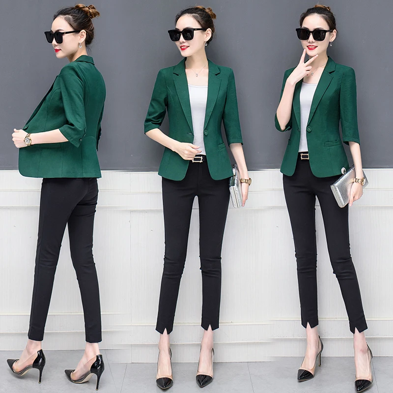 النساء ضئيلة السترة feminino معطف زائد حجم عارضة سترة زر واحد دعوى الأبيض السيدات بليزرز مكتب العمل ارتداء casaco jaqueta