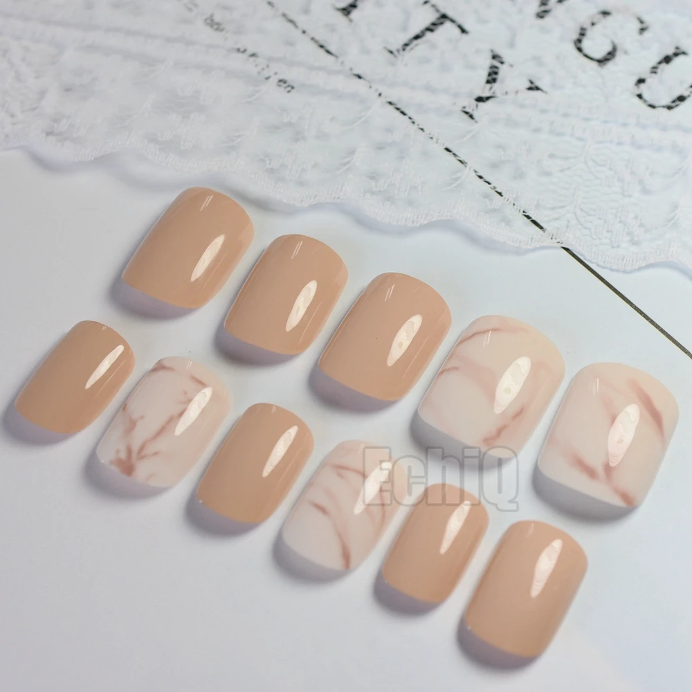 24 шт. накладные ногти с мраморным покрытием|press on nails|press onfake nail tips |