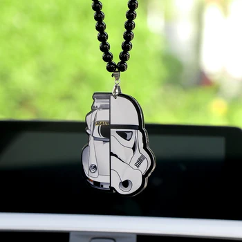 

Car Pendant Creative Acrylic Star Wars Darth Vader Irregular Stitching Auto Storm Trooper Decoration Ornaments Necklace Gifts