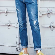 SEMIR летние новые мужские эластичные хлопковые Стрейчевые джинсы, брюки свободного кроя, джинсовые брюки, мужские брендовые модные джинсы