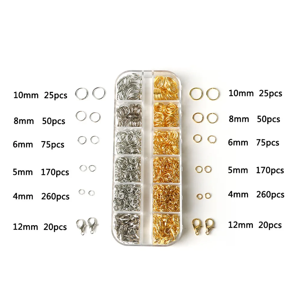 1500pcs Open Jump Rings for Jewelry Making Findings Necklace Earring Repair