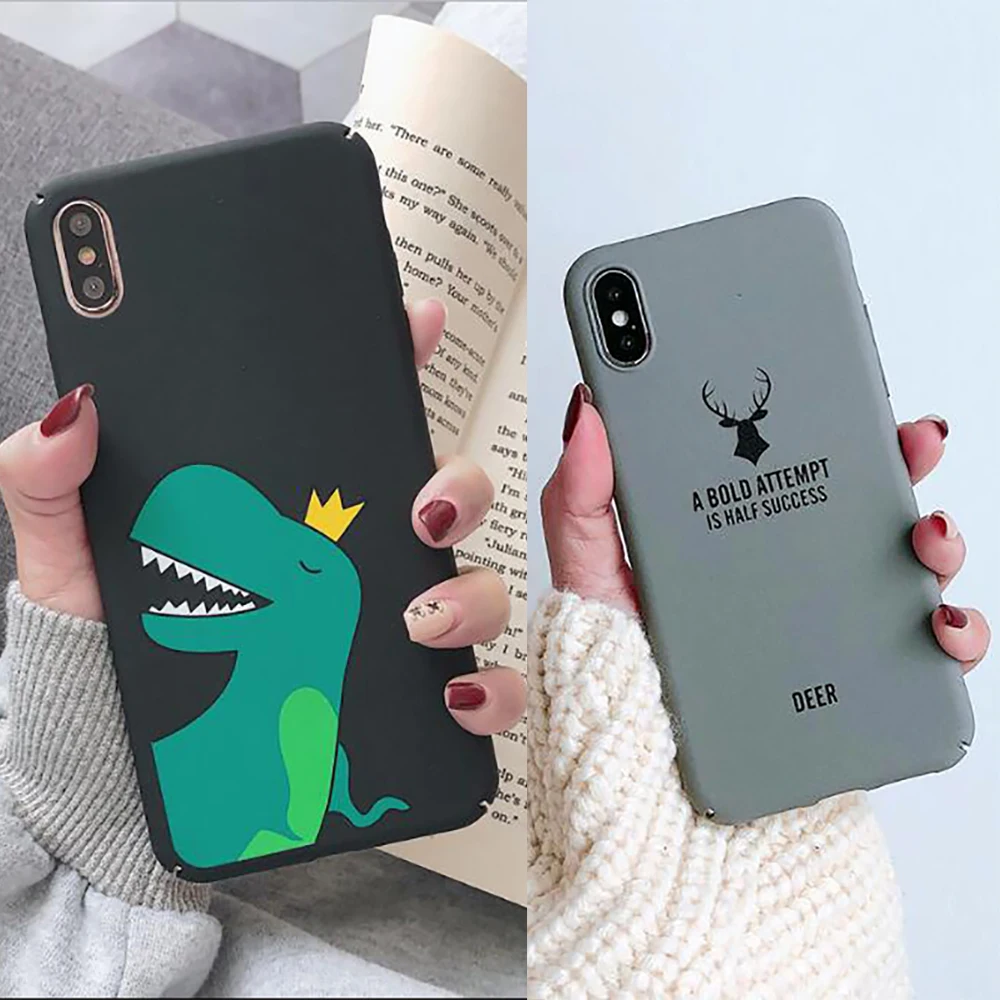 

Cute Dinosaur Patterned Soft Silicon Case For Apple iPhone X/Xs XR/XS MAX Elk Head Pattern Protective Cover For Apple iPhone #OW