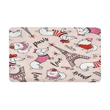 Французский стиль собака Эйфелева башня Крытый входной коврик