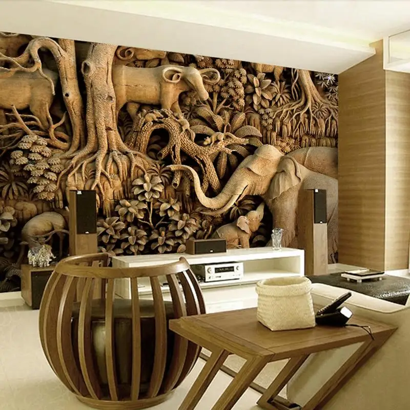 3D photo wallpaper Thailand style elephant wallpaper Dance Yoga theme restaurant hotel 3D retro living room bedroom large mural 3D photo wallpaper Thailand style elephant wallpaper Dance Yoga theme restaurant hotel 3D retro living room bedroom large mural