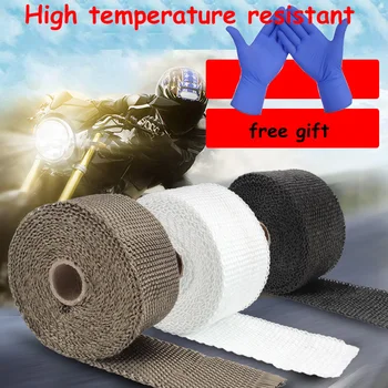 

5M 10M Motorcycles Exhaust Front Pipe Anti-hot Wrap Heat Manifold Insulation Cloth Roll Tape Motorbike Thermal Exhaust Pipe Roll