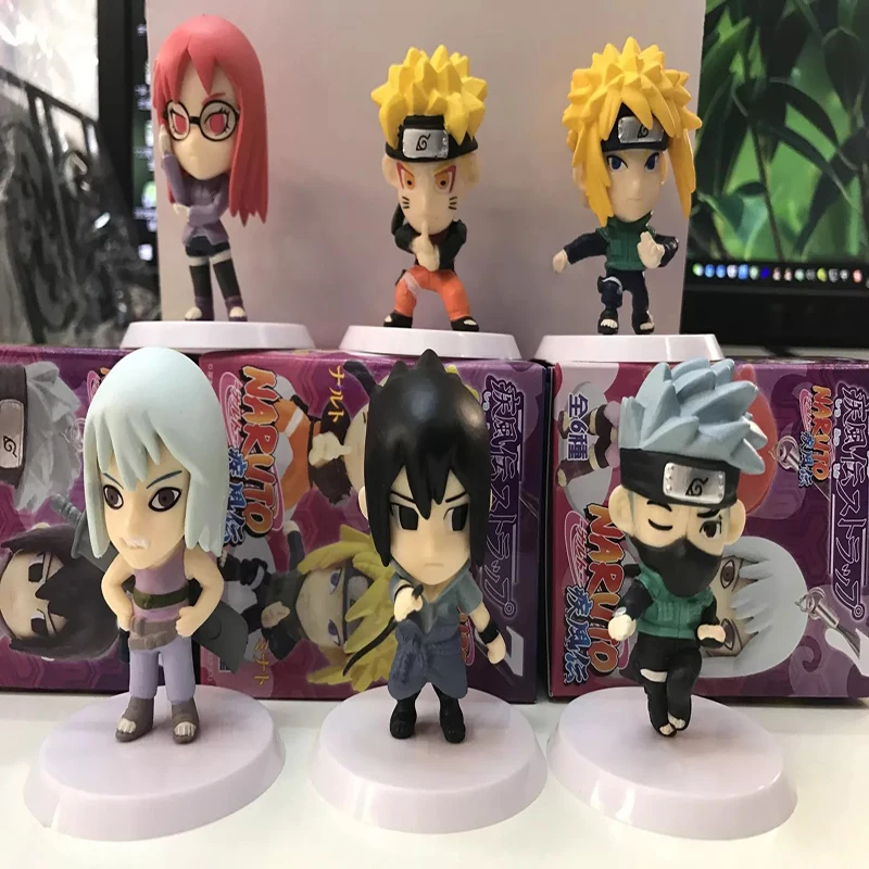 

Naruto Shippuden 6pcs/set Kakashi Sasuke Minato Karin Hohzuki Suigetsu Doll PVC Action Figure Collection Model Toy 6cm KT3823