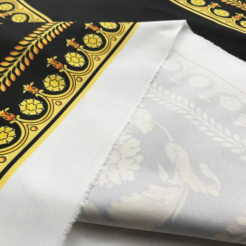 Новая печатная полиэфирная ткань для платья на осень и зиму Золотая рококо ветрозащитная ткань ручной работы DIY ткань для одежды на заказ