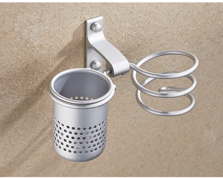 1 шт. инновационная настенная фен стойка алюминиевая ванная настенная полка для хранения фен и держатель зубной щетки J2013