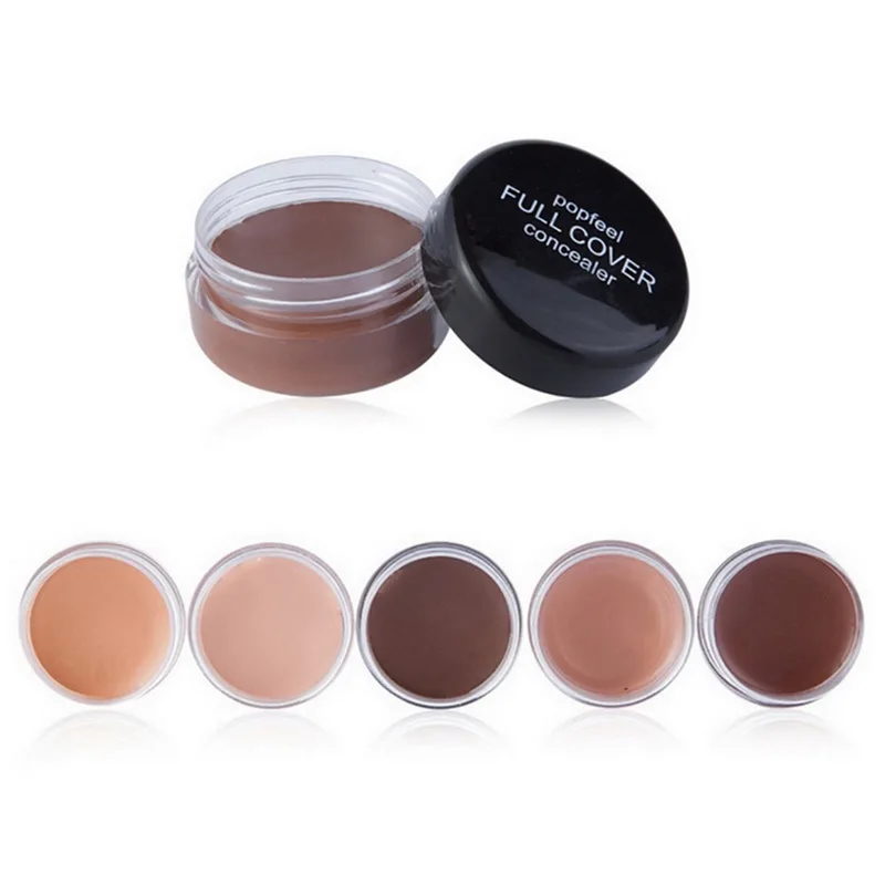 POPFEEL Portable Round Full Cover Concealer Natural Makeup Concealers Facial Face BB Cream Foundation Contour Cosmetic Tools