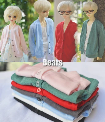 

1/4 1/3 70cm SD13 SD17 SD10 girl boy man woman aod dod msd sd bjd doll clothes knitting cardigan tops Bears8