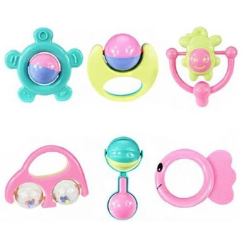 

6Pcs Animal Handbells Developmental Toy Bed Bells Kids Baby Toys Rattle Lovely