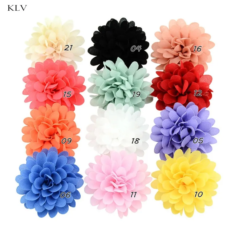 

12 PCS Chiffon Flower Baby Girls Hair Clip Baby Girls Toddler Barrette Accessory