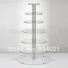 7 ярусов прозрачный акриловый для свадебного торта Подставки, акриловая чашка подставка для торта свадебные украшения