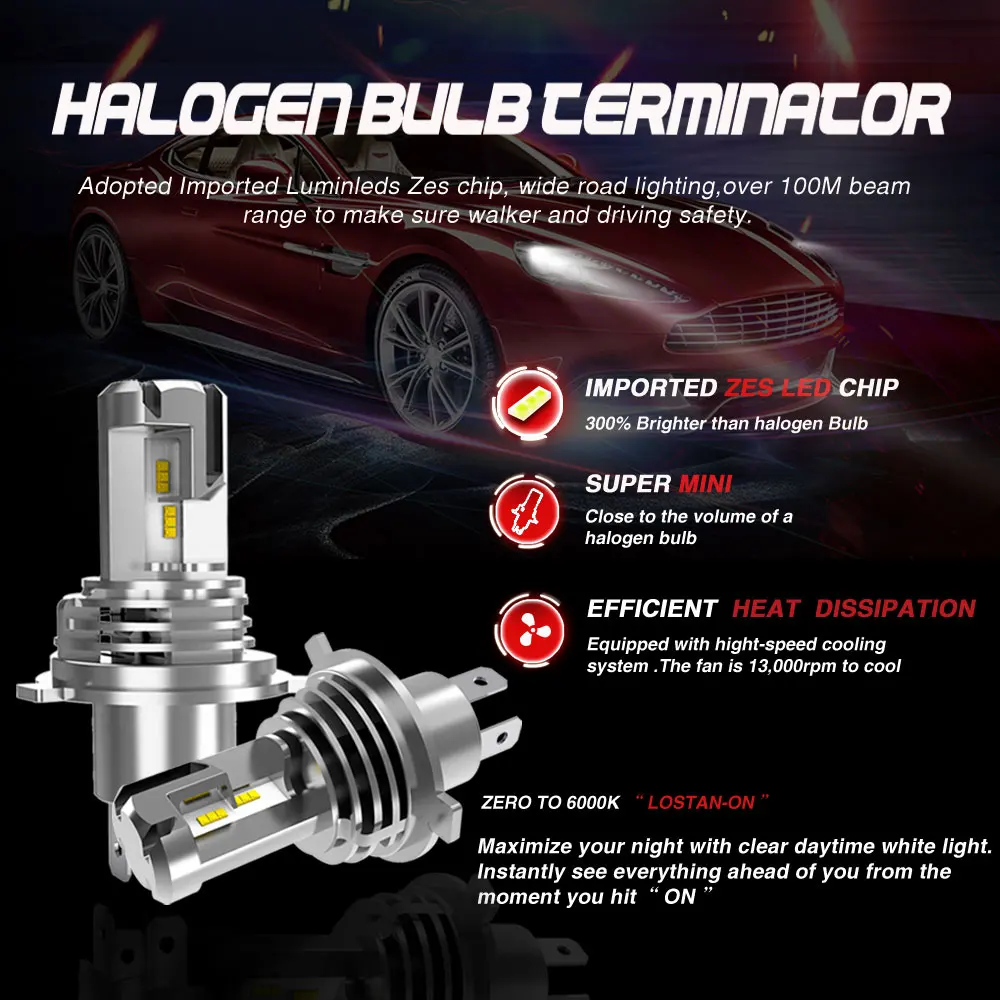 XENPLUS светодиодные фары W1/M3 32V 50W H7 H11 беспроводной маленький размер H4 ZES чип C1 LED