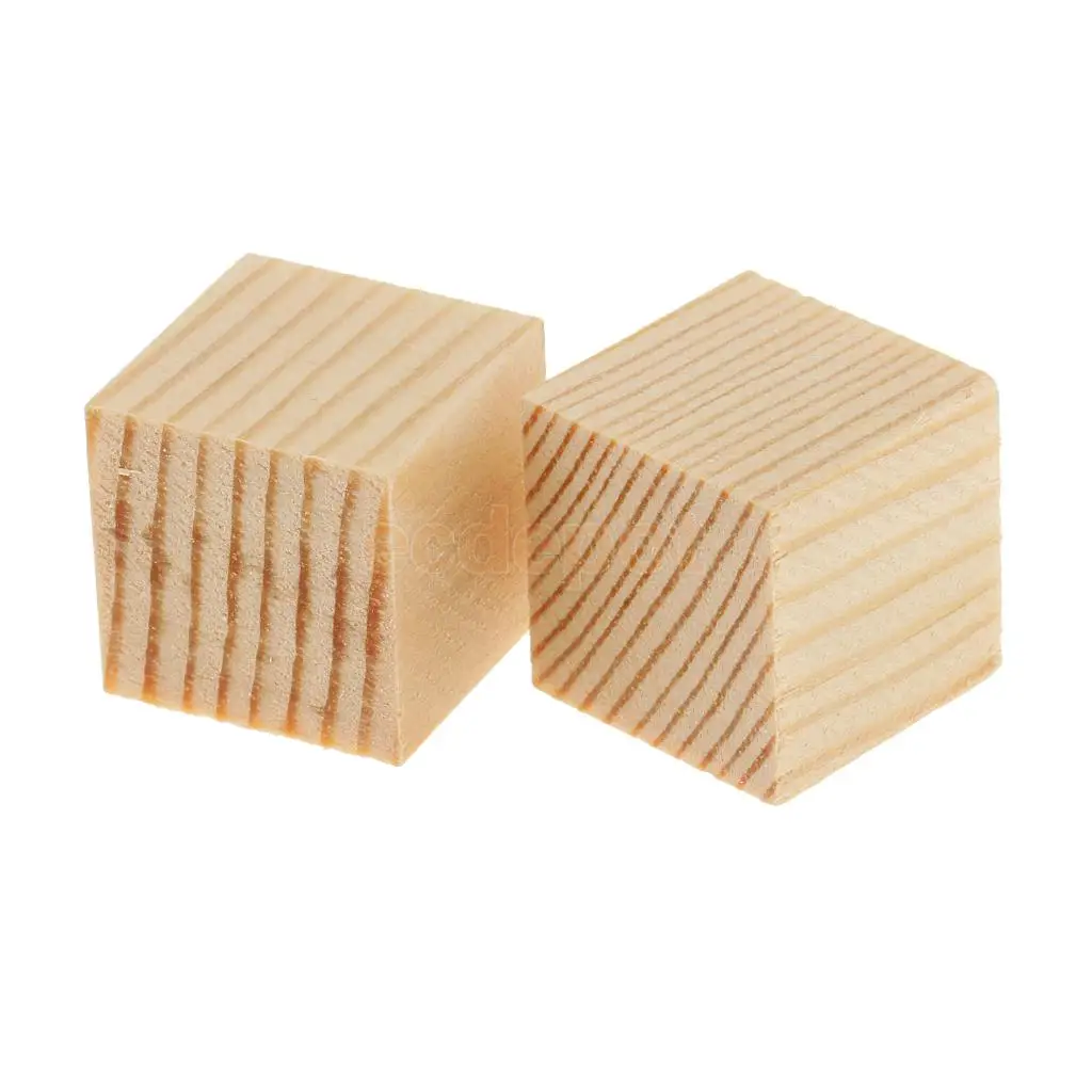 MagiDeal 30 Pieces Blank Natural Unfinished Wood Cube Blocks Wooden Pieces for Model Making Wood Craft Woodworking 15mm 20mm