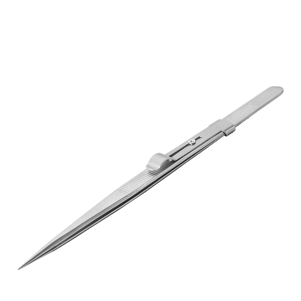 

Antislip Stainless Steel LP Vinyl Record Cartridge Stylus Turntable Installation Tweezers Clamp Clip with Lock Slot