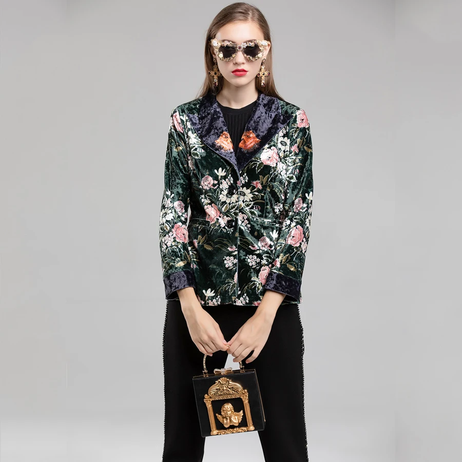 SEQINYY Casual Blazers 2018 Early Autumn Woman's New Fashion Long Sleeve High Quality Printed Vintage Luxurious Outerwear Jacket SEQINYY Casual Blazers 2018 Early Autumn Woman's New Fashion Long Sleeve High Quality Printed Vintage Luxurious Outerwear Jacket