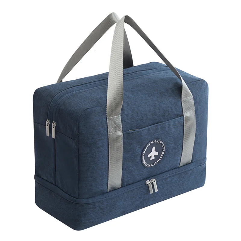 Hylhexyr водонепроницаемая сумка для обуви Оксфорд моющиеся сумки молния путешествия вещевой мешок одежды с разделителем для сухого и влажного сумки для Dropshopping - Цвет: Темно-синий