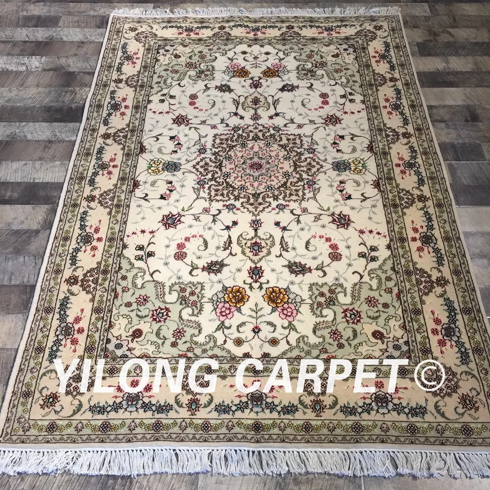 Yilong 4'x6' Классический китайский ручной работы Цветочные красивые восточные ковры шерсть шелк ковер ручной работы(WY2046S4x6