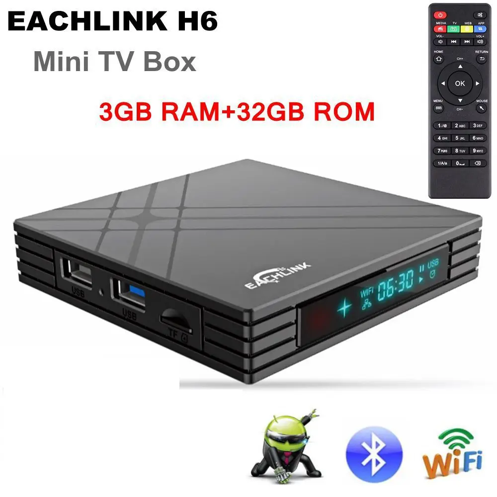 Eachlink H6 мини для приставки Android Smart ТВ коробка Allwinner 3 Гб оперативной памяти