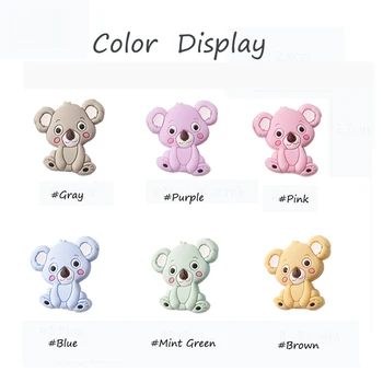 

10/20/30PCS Koala Silicone Beads Baby Teether Bead Mini size Molar DIY Pacifier Chain Pendent Necklace Molar Nursing Shower Gift