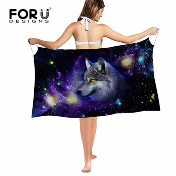 

FORUDESIGNS Galaxy Star Animal Printed Women Summer Beach Scarves Hawaiian Style Chiffon Dresses Sexy Bikini Cover Ups Scarfs