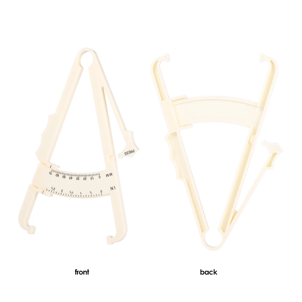 70mm Skinfold Body Fat Caliper Set Body Fat Tester Body Skinfold Measurement Tool with Measure Tape White