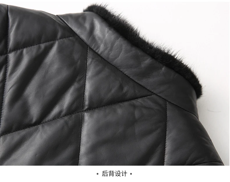 Из корейской норки меховой воротник овчины пальто Женская куртка из натуральной кожи женские Топы осень зима утка вниз пальто ZT1684