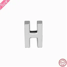 Новинка 925 Серебряная Буква H очаровательные бусины с тиснением в виде сердечек и точек DIY Fit PANDORA Подвески для женщин ювелирные изделия делая LE017-H