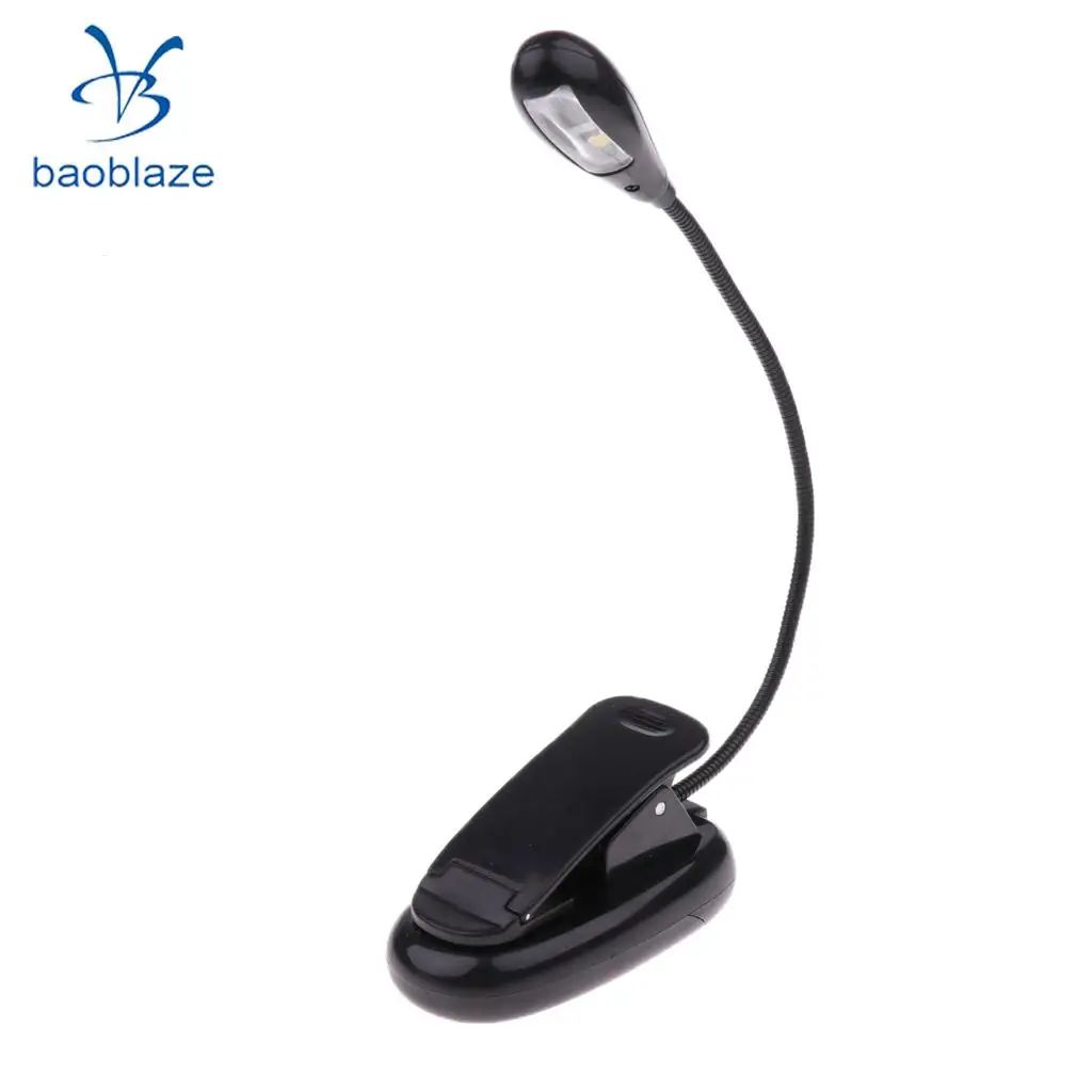 Portable Travel Flexible Neck 2led Clamp clip-on Reading book light Lamp, Battery and USB Powered , 2 ways to offer power	